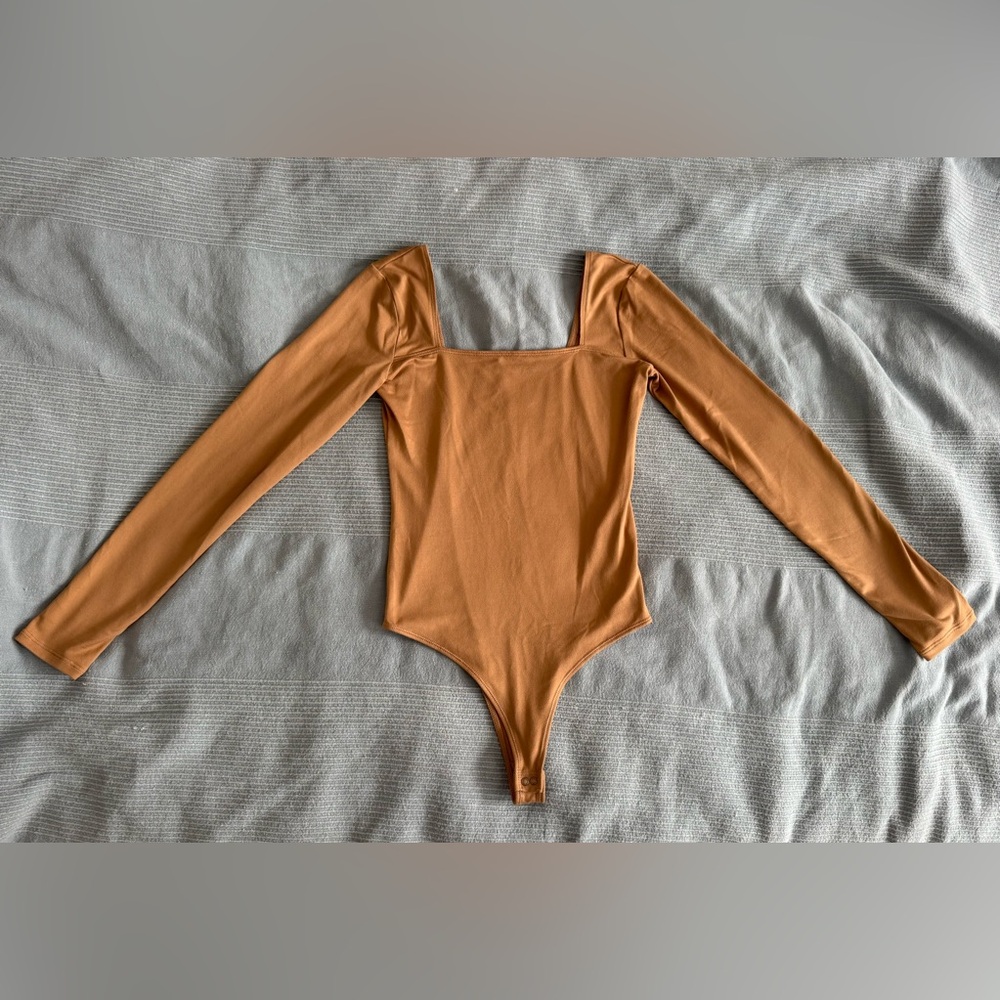 Hollister Tan Women's Long Sleeve Bodysuit